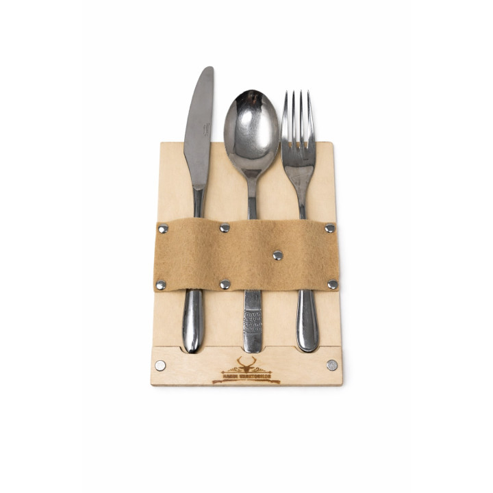 Wood & Felt Cutlery Holder 15x10 cm – Custom Engraved