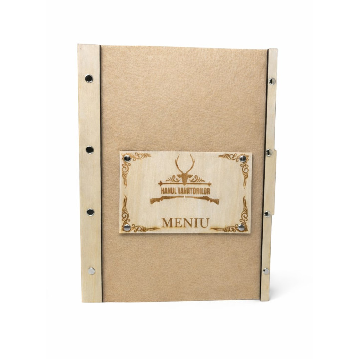Menümappe aus Pappelholz & Filz 30x21 cm