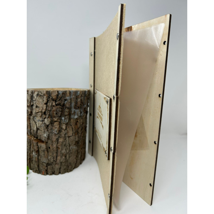 Poplar Wood & Felt Restaurant Menu Cover 30x21 cm