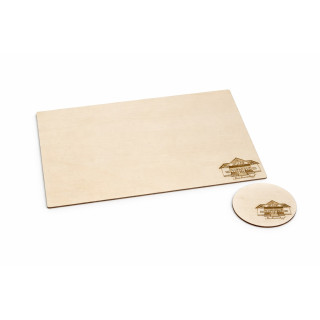 Personalisiertes Holz-Platzset + Untersetzer – Restaurant