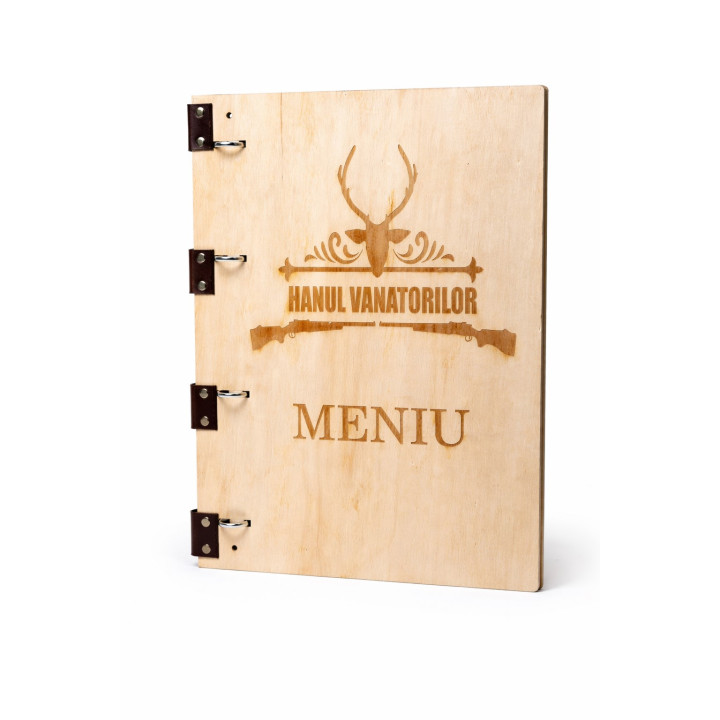 Rustikale Holz-Speisekarte – Jagd-Design, personalisierbar