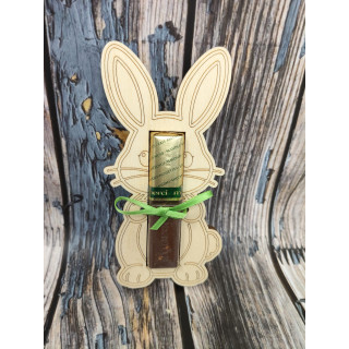 Personalized Wooden Bunny for Merci Chocolate Bar