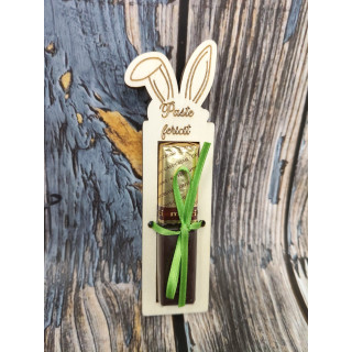 Holz-Hase „Frohe Ostern” + Schokolade | RoArtizan