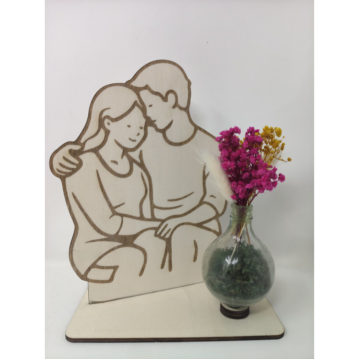 Decoratiune Personalizata Familie cu Mini Vaza Cadou pentru Viitoare Mama