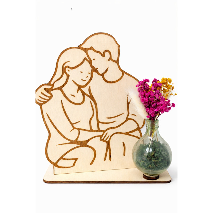 Decoratiune Personalizata Familie cu Mini Vaza Cadou pentru Viitoare Mama