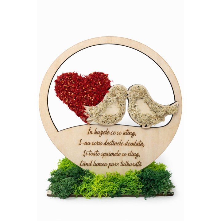 Moss heart decoration – personalized message | RoArtizan