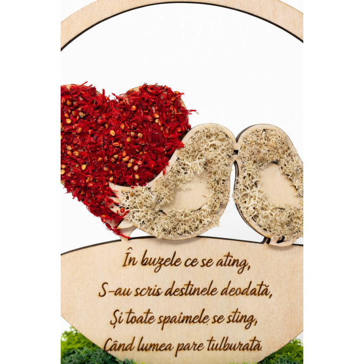 Moss heart decoration – personalized message | RoArtizan