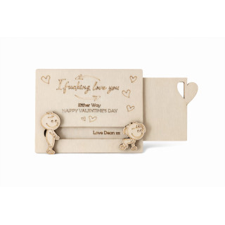 Personalized wooden sliding card – I Love You Either Way