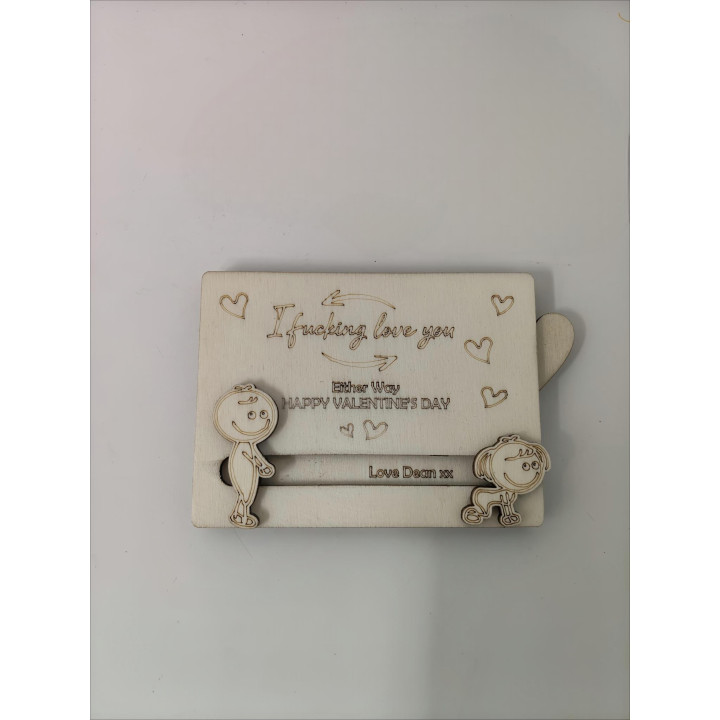 Personalisierte Holz-Schiebekarte – I Love You Either Way