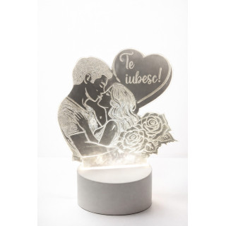 Personalisierte LED-Acryl-Lampe Ich liebe dich – warmweiß