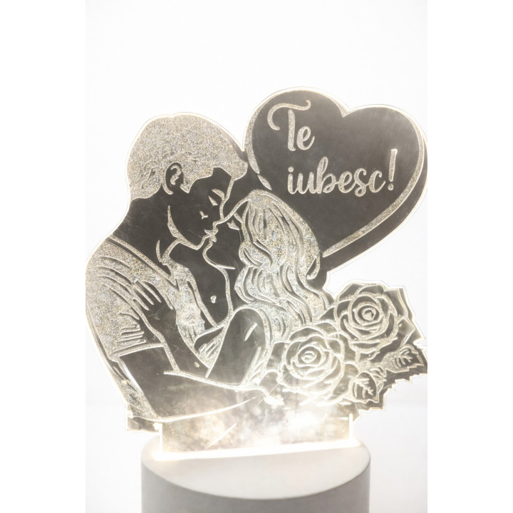 Personalisierte LED-Acryl-Lampe Ich liebe dich – warmweiß
