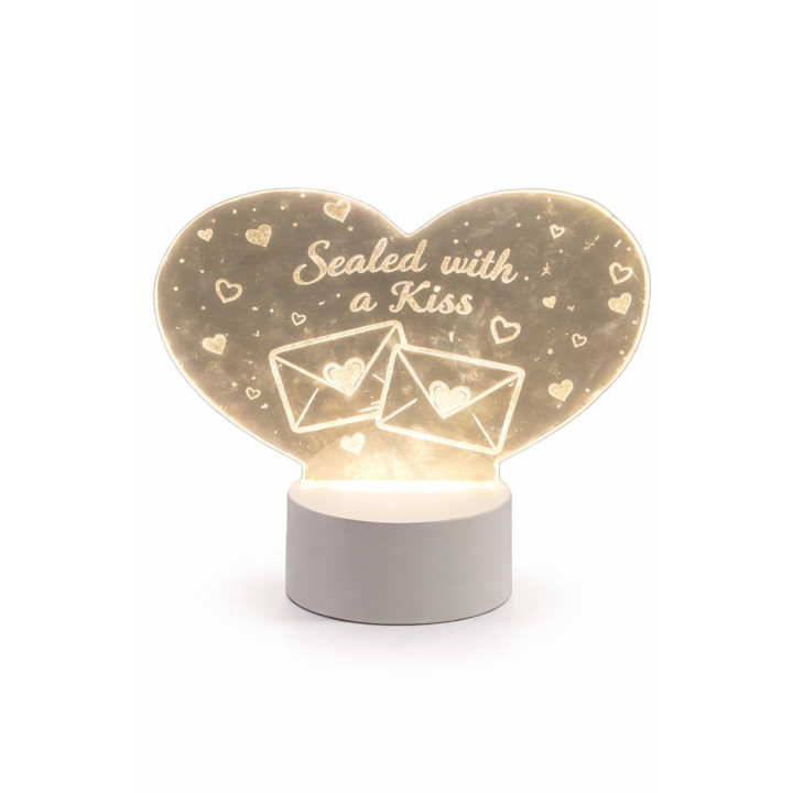 LED-Lampe Sealed with a Kiss 15 cm – Personalisierbar