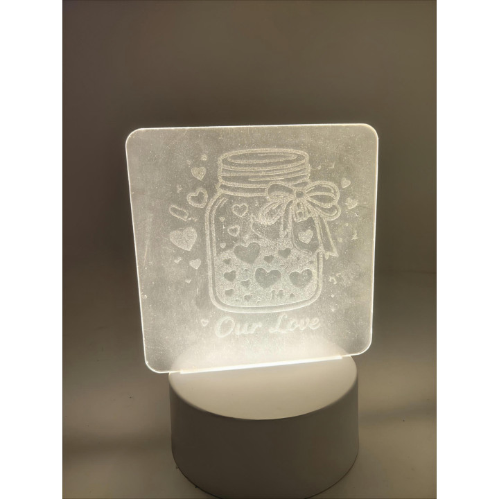 LED Lamp Our Love 10 cm – Personalized, Handmade RO