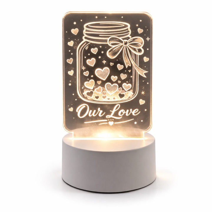 LED Lamp Our Love 10 cm – Personalized, Handmade RO
