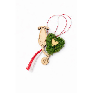 Martisor Stethoskop mit Flechten-Herz | Personalisiert