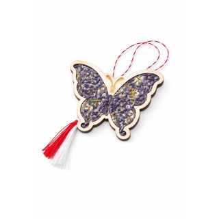 Martisor Schmetterling mit Trockenblumen – Handgemacht