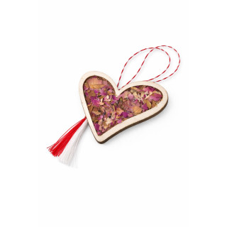 Martisor Herz mit Trockenblumen – Handmade in Rumänien