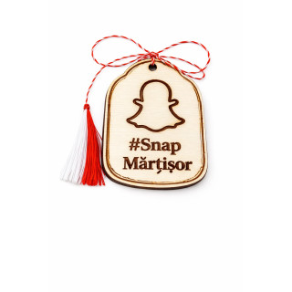 Wooden Snapchat Mărțișor – #SnapMărțișor, laser-cut