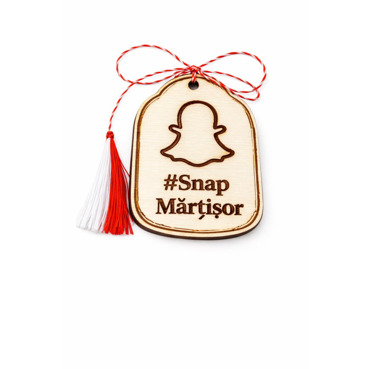 Snapchat Mărțișor aus Holz – #SnapMărțișor, graviert