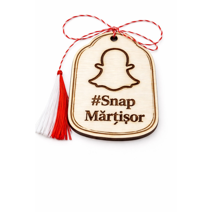 Snapchat Mărțișor aus Holz – #SnapMărțișor, graviert