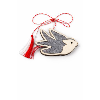 Swallow Martisor in Wood & Felt | Handmade in Romania
