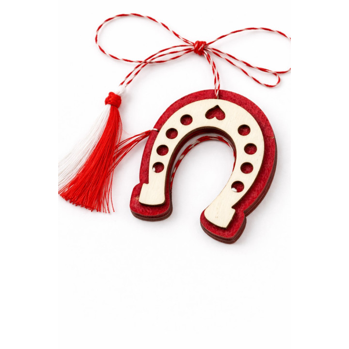 Glückshufeisen Martisor aus Holz & Filz | RoArtizan