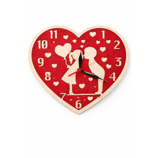 Romantic Heart Wall Clock – Wood & Felt, Custom
