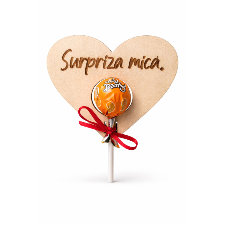 Kleines Überraschungsherz mit Bonbon – Holzgeschenk