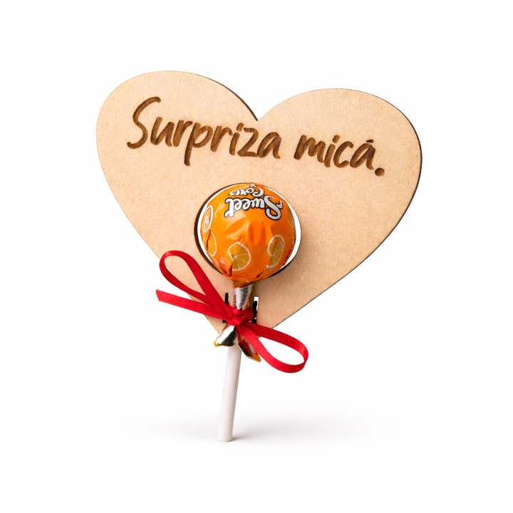 Kleines Überraschungsherz mit Bonbon – Holzgeschenk