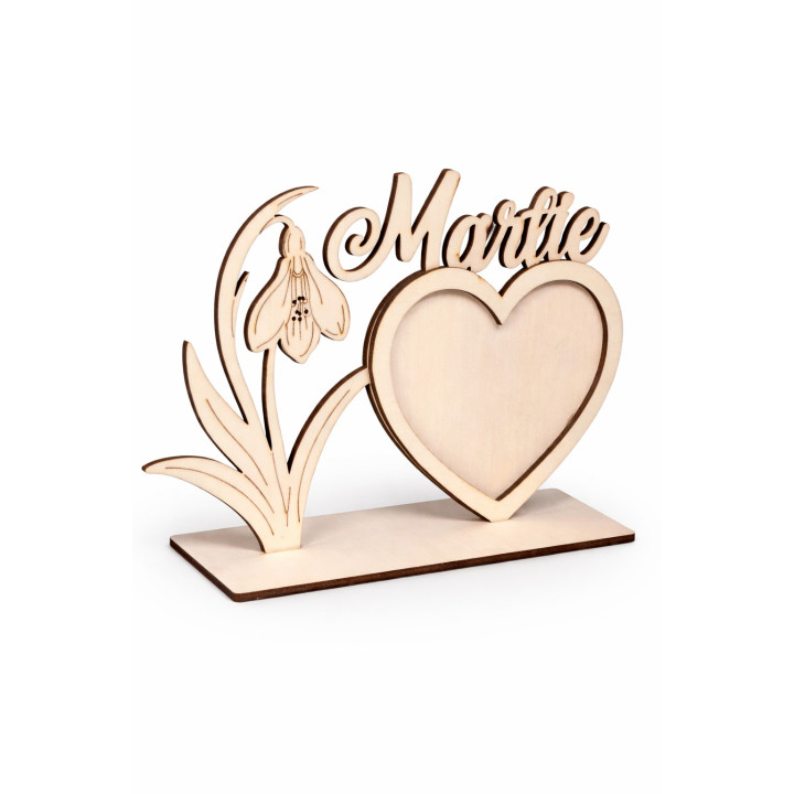 Snowdrop wooden decoration – personalized 8 March gift