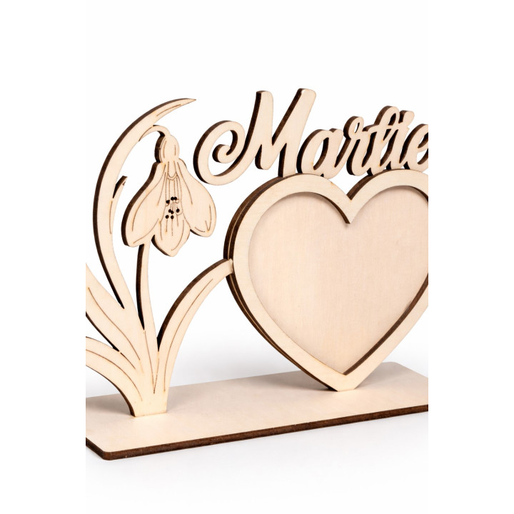 Snowdrop wooden decoration – personalized 8 March gift