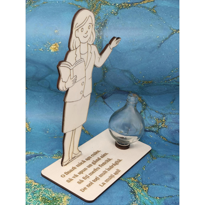 Cadou Personalizat pentru Învățătoare cu Suport Floare