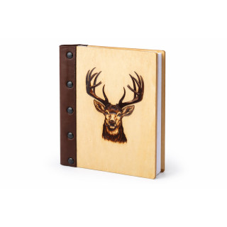 Personalisiertes Holznotizbuch – Hirschkopf | RoArtizan