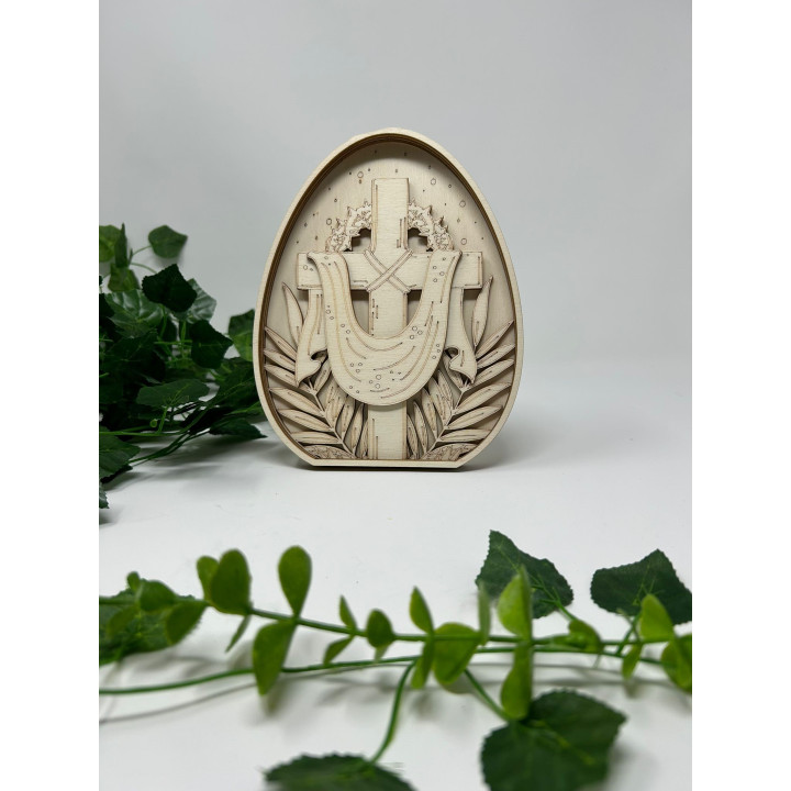 Holzikone Kreuz mit Dornen 20x15 cm – RoArtizan