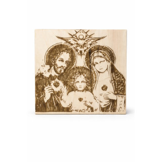Icoana din lemn Sfanta Familie 30x25 cm