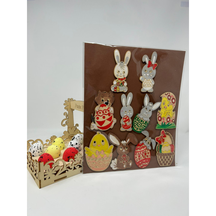 Kit creativ Paste Figurine din lemn pentru colorat