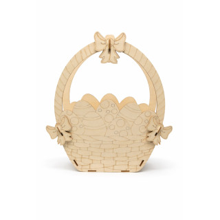 Easter Wooden Egg-Shaped Basket with Handle | RoArtizan