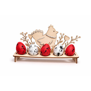 Suport oua Paste din lemn cu gainusa decorativa