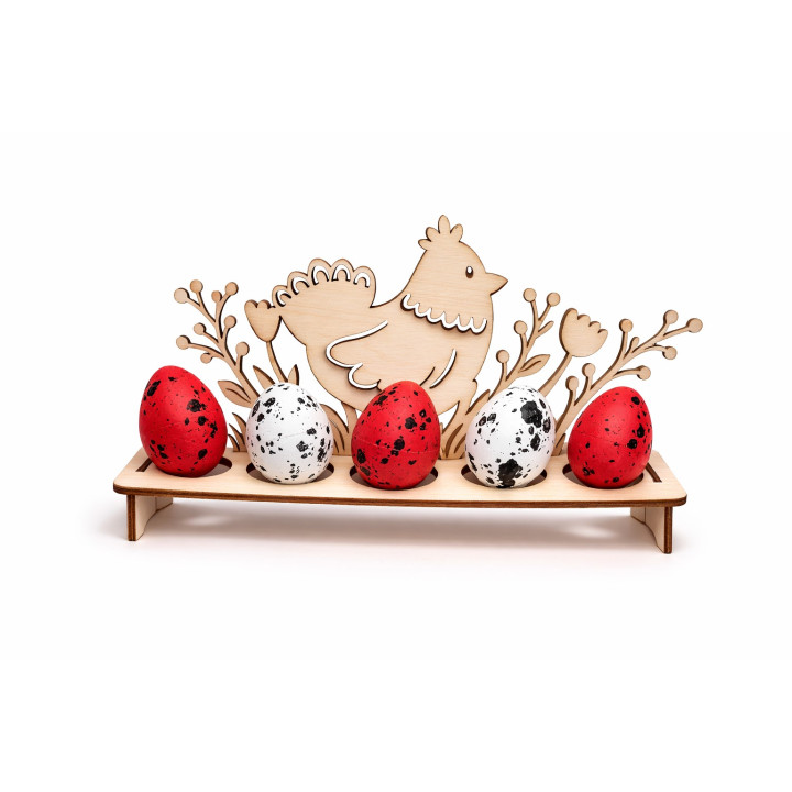 Suport oua Paste din lemn cu gainusa decorativa