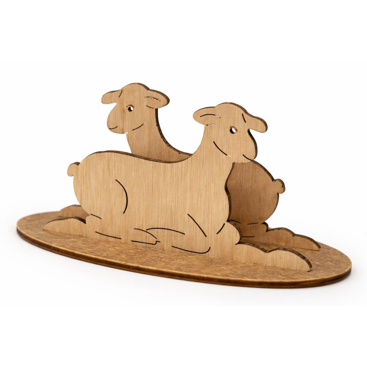 Oster-Serviettenhalter Holz mit Lämmchen – RoArtizan