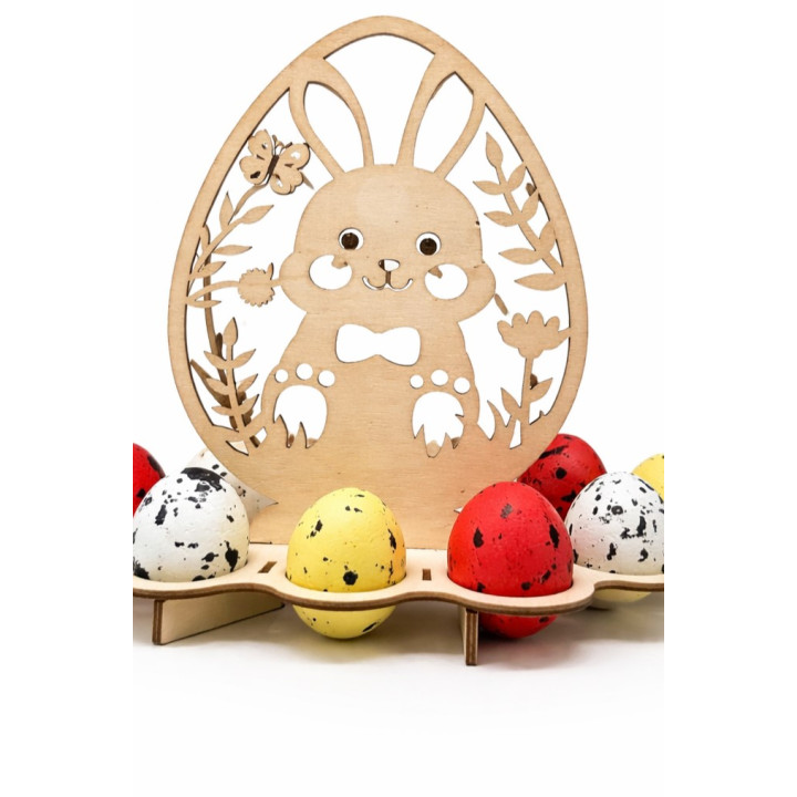 Oster-Eierhalter mit Hase – Tischdeko aus Holz