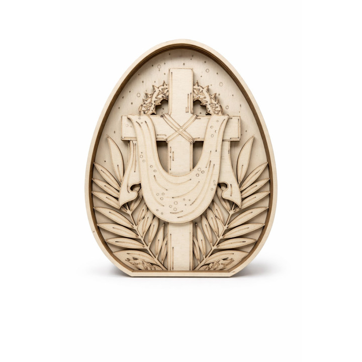 Holzikone Kreuz mit Dornen 20x15 cm – RoArtizan