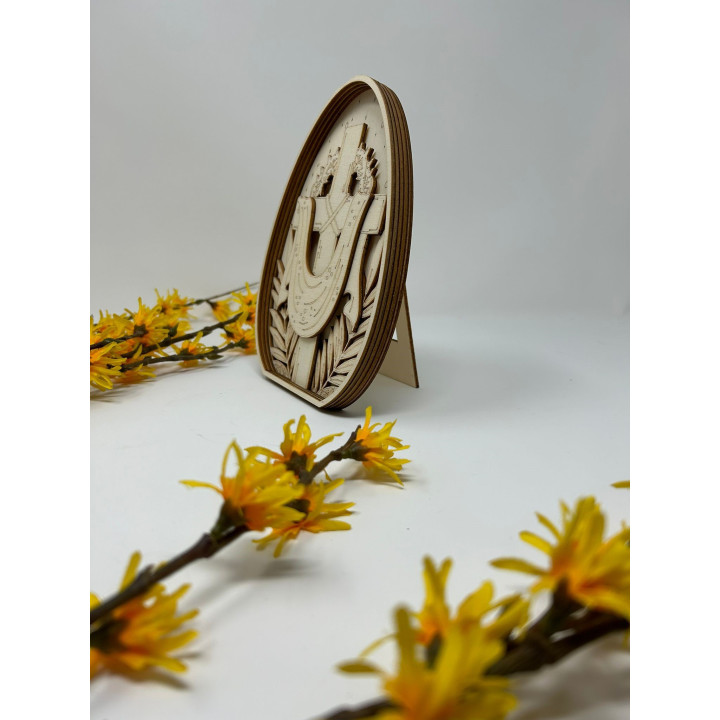 Holzikone Kreuz mit Dornen 20x15 cm – RoArtizan