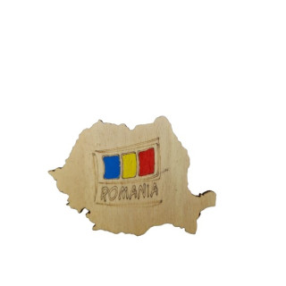 Magnet Suvenir Romania Harta din Lemn