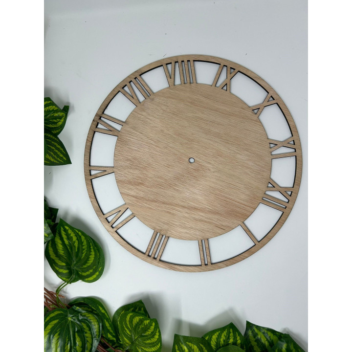 Holz Wanduhr Basis 30 cm - Römische Ziffern | RoArtizan